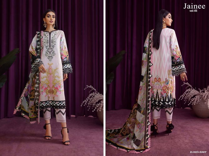 Agha Noor Jainee 5 Fancy Wear Luxury Lawn Karachi Cotton Printed Dress Collection